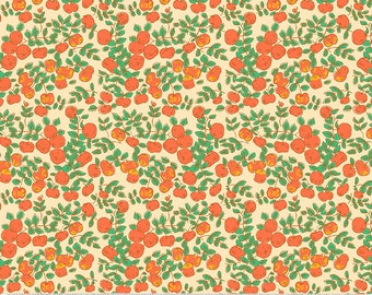 Heather Ross Forestburgh Apples Peach Fabric by the Half Yard