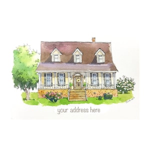 Aquarell Haus Porträt, Weihnachtsgeschenk, Aquarell Haus Porträt, Aquarell Haus Porträt, Aquarell Haus Porträt, Hochzeitstag, Papier Jubiläum
