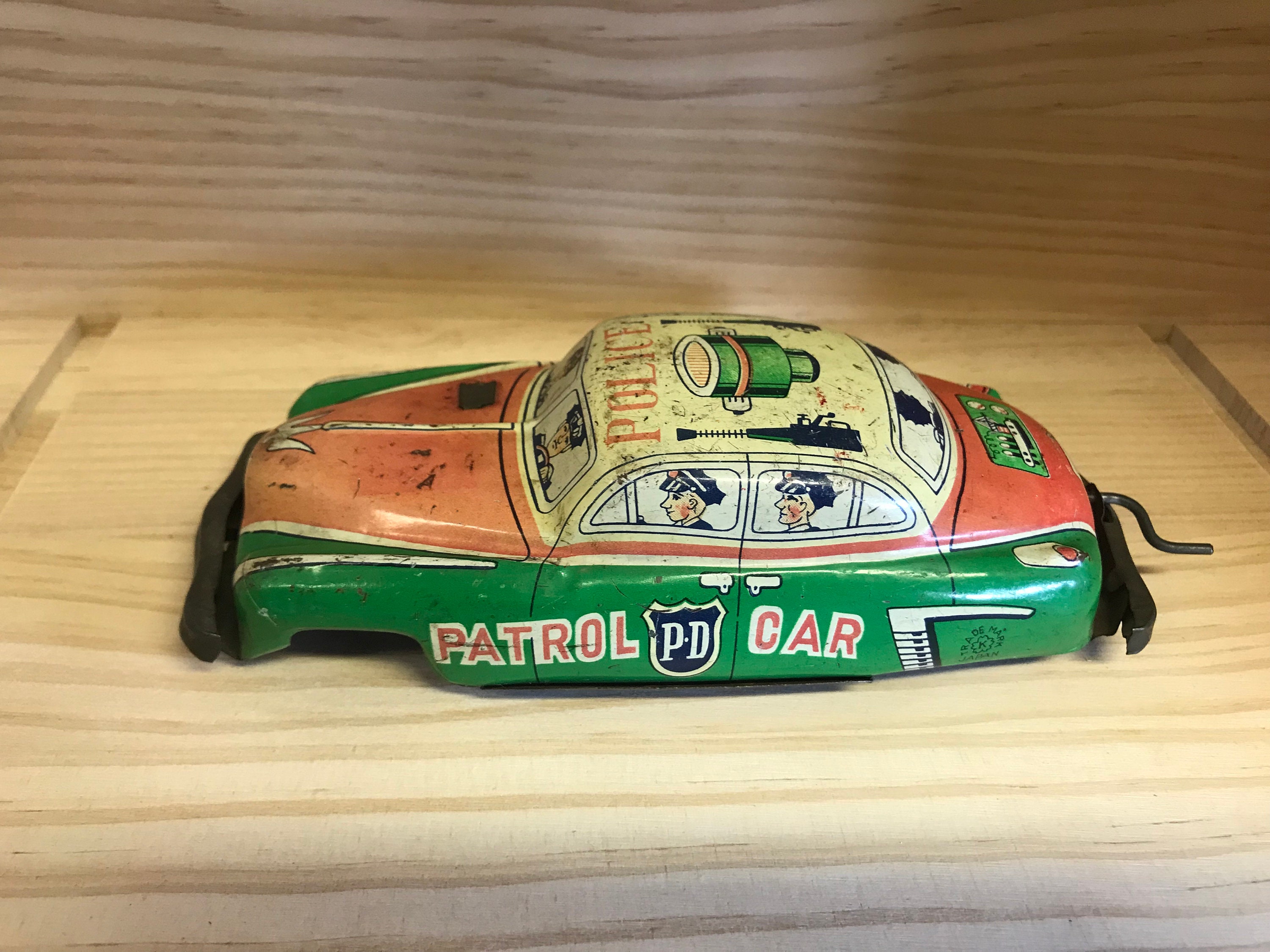 Vintage Windup POLICE Car Toy . Tin. Trademark Japan Etsy