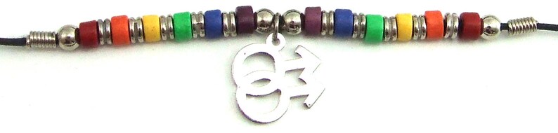 JE59 Double Male with Ceramic Rainbow Beads Necklace image 1