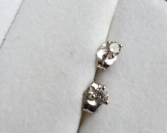 Boucles d'oreilles or blanc et diamants - Présent - Anniversaire - Saint Valentin