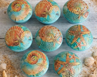 Coastal Cottage Handmade Wood Cabinet Knobs Drawer Pulls -Furniture Refresh-