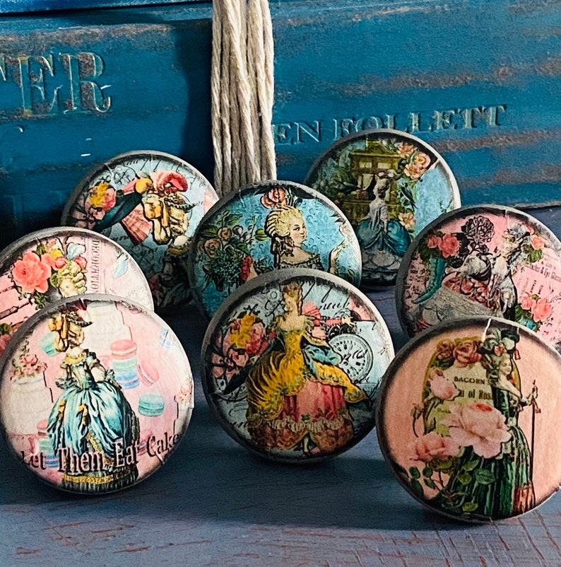 Shabby French Country Knobs Drawer Pulls Set of 8 Etsy
