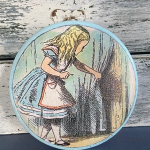 Alice In Wonderland Handmade Petite Purse Pocket Mirror