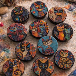 Cat Cabinet Knobs Drawer Pulls Furniture Refresh - Set of 10