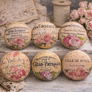 Vintage French Rose Cabinet Knobs – Shabby Chic Floral Drawer Pulls