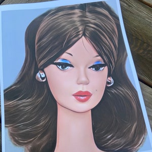 Retro Brunette Barbie Portrait Art Print 8x10 Silkstone Beauty 170A - Etsy