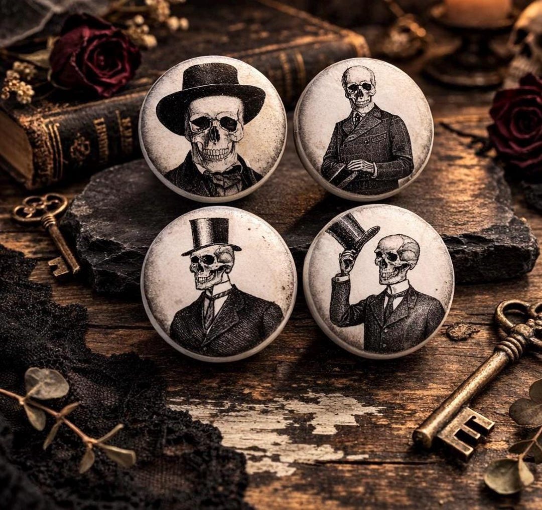 Skeleton Drawers Victorian Skeleton Gentleman Cabinet Knobs — Gothic Skull Drawer Pulls ...