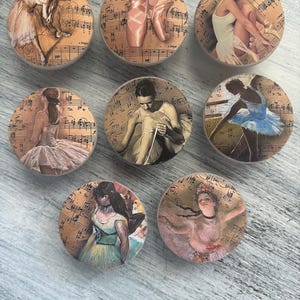 Ballerina Cabinet Knobs Handmade Wood Drawer Pulls Ballet Dancers - Degas Inspired