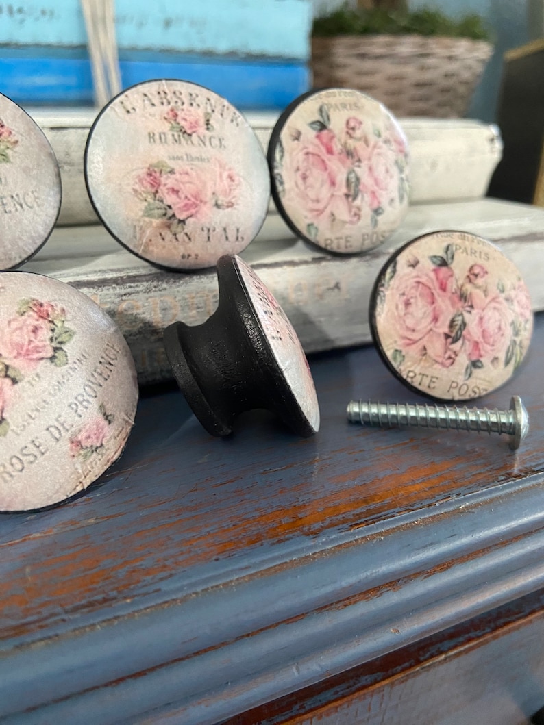 French Country Farmhouse Cabinet Knobs Drawer Pulls Set of 6 - Etsy