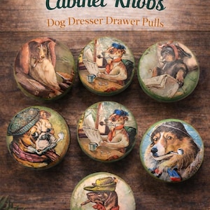 Vintage Dog Cabinet Knobs – Dog Dresser Drawer Pulls – Farmhouse Animal Cabinet Hardware – Rustic Dog Lover Decor