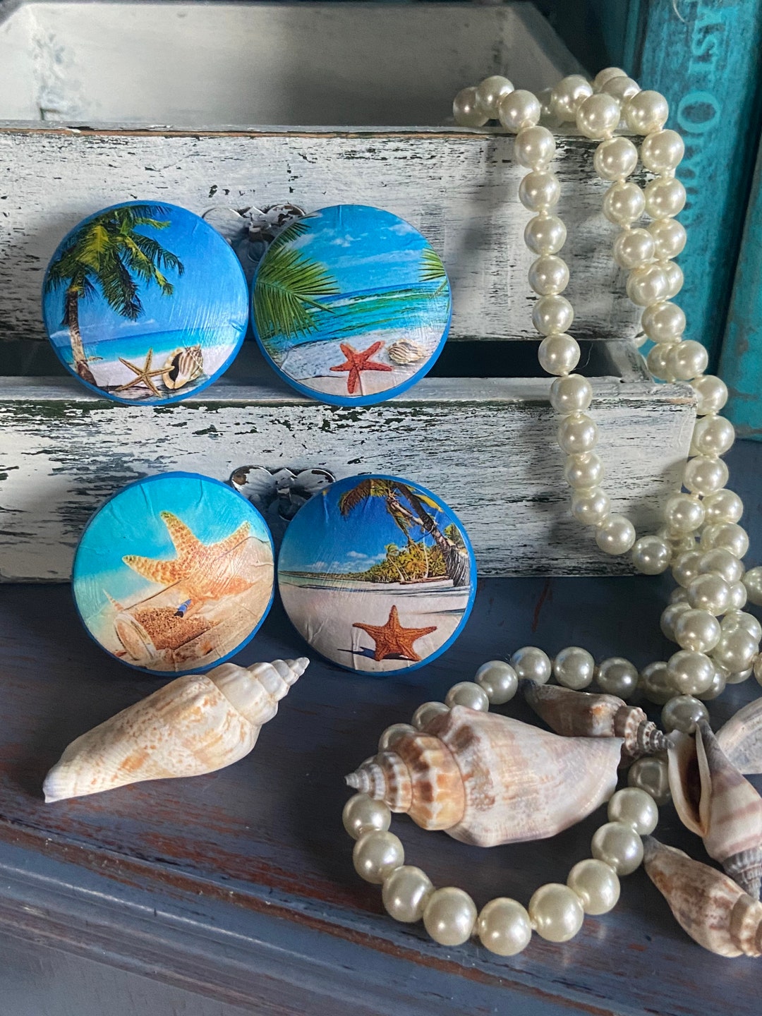 Coastal Beach Theme Knobs Drawer Pulls Set of 4 Etsy