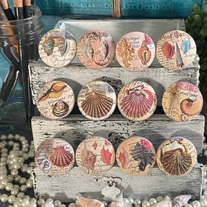 Coastal Cabinet Knobs Rustic Handmade Wood Drawer Pulls Set