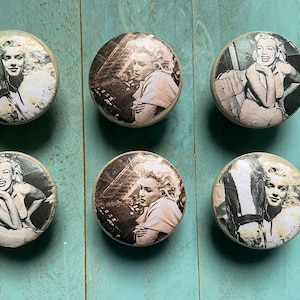 Marilyn Monroe Cabinet Knobs Drawer Pulls Set of 6 - Hollywood Icon