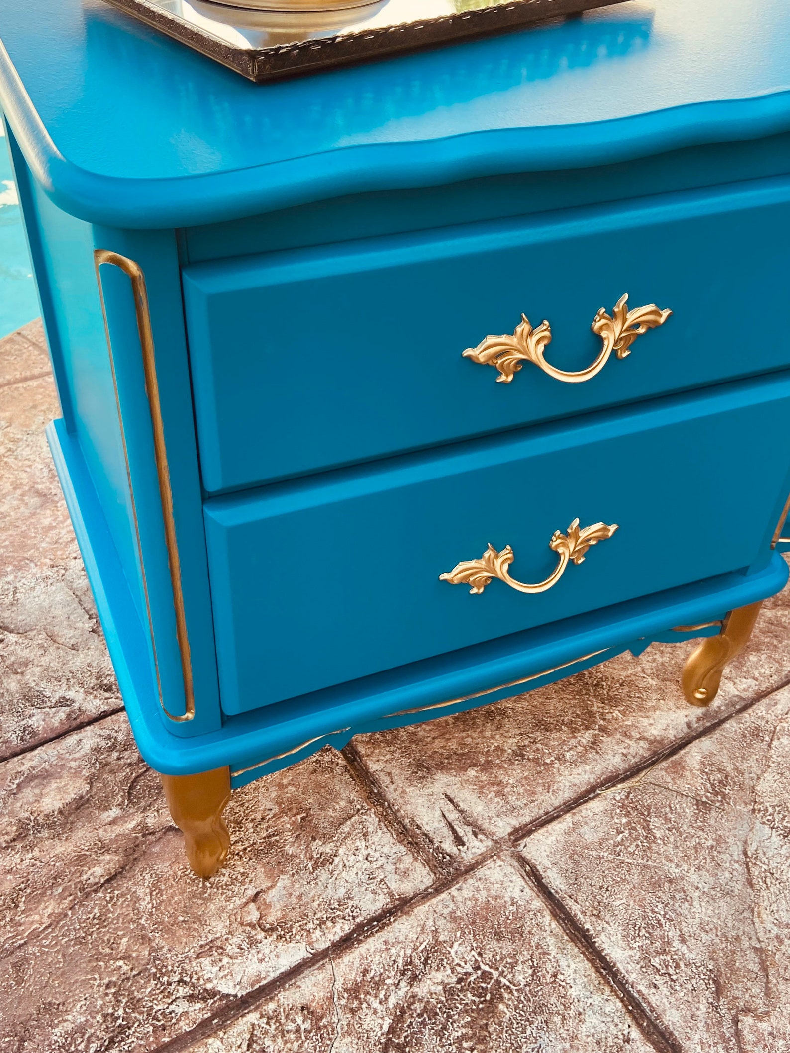 Antique Nightstands W/drawers Custom Painted Vintage Furniture Etsy