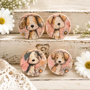 Shaggy Dog Cabinet Knobs - Handmade Wood Drawer Pulls