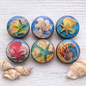 Handcrafted Beach House Cabinet Knobs - Wood Drawer Pulls - Coastal -