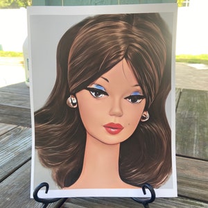 Retro Brunette Barbie Portrait Art Print 8x10 Silkstone Beauty 170A - Etsy