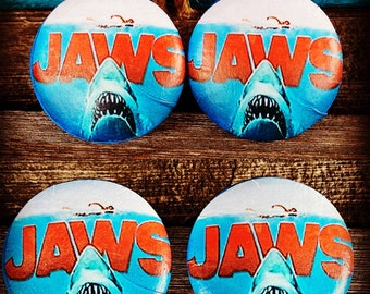 Jaws Great White Shark Cabinet Knobs or Drawer Pulls Set of 4 - Coastal Beach House Decor