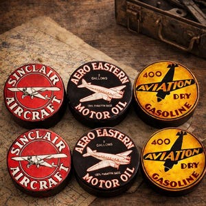 Vintage Aviation Cabinet Knobs: Handmade Wood Drawer Pulls Set