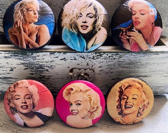 Marilyn Monroe Cabinet Knobs Handmade Wood Furniture Drawer Pulls Set