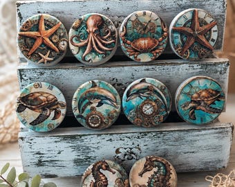 beach themed dresser knobs Resin Ocean Knob: Starfish Nautical Drawer Pull