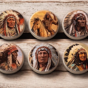 Handcrafted Western Cabinet Knobs Set  – Rustic Native American Inspired Drawer Pulls – Unique Furniture Hardware – Cowboy Decor