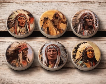 Handcrafted Western Cabinet Knobs Set  – Rustic Native American Inspired Drawer Pulls – Unique Furniture Hardware – Cowboy Decor