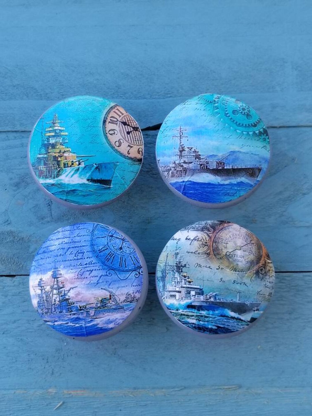 Nautical Knobs Drawer Pulls Naval Ships at Sea Etsy