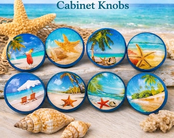 Coastal Beach House Cabinet Knobs Handmade Wood Drawer Pulls