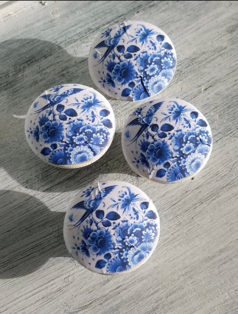 Chinoiserie Blue White Cabinet Knobs Drawer Pulls Set of 12 - Etsy