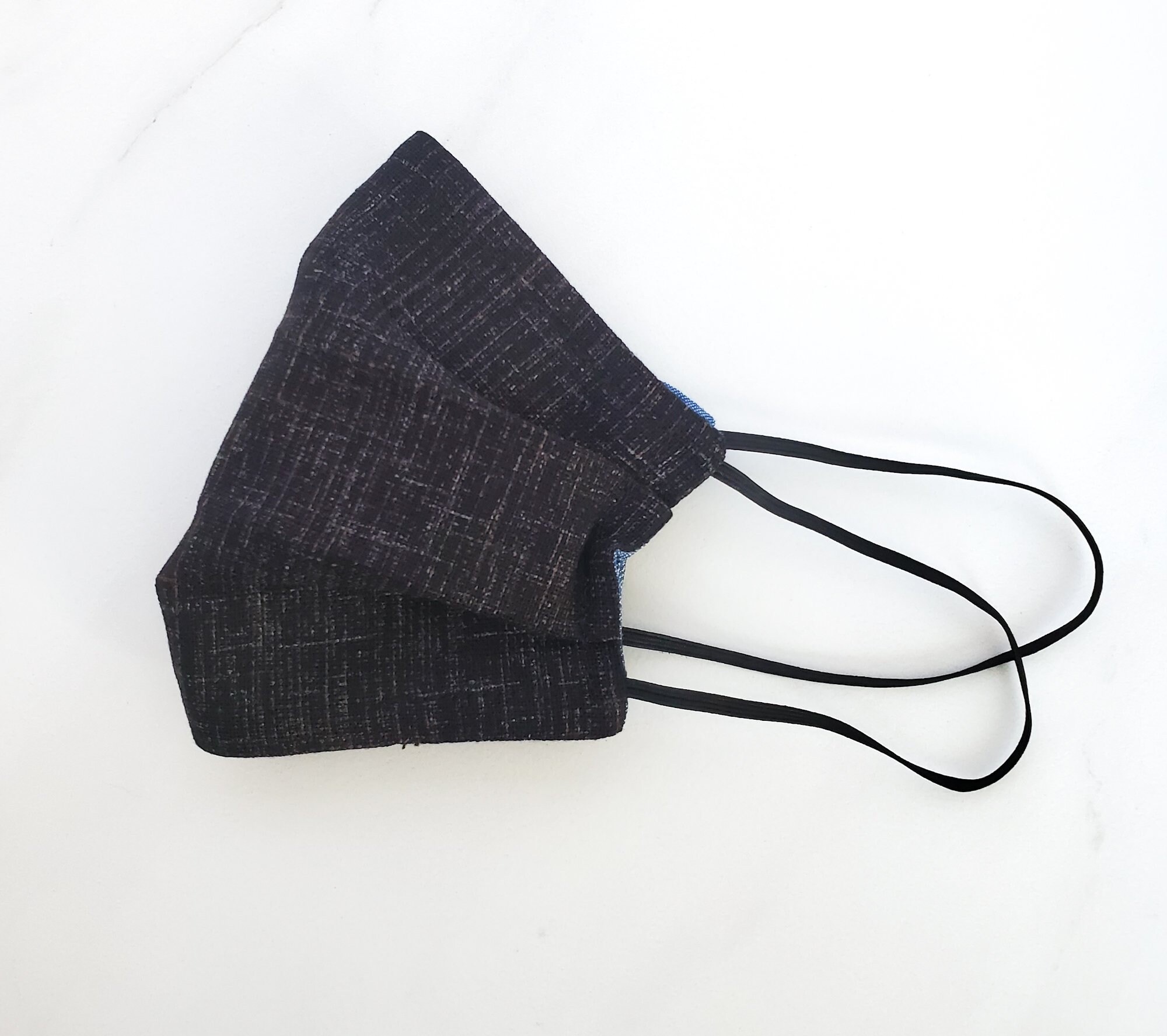 KIDS Pleat Mask in Black Crosshatch |Anti Fog Mask w/ nose wire and f…