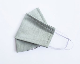 3D Origami Face Mask | Sage Green Mask | 2 Layer Cotton| Quality Poplin Cotton| Filter Pocket | No Fog Mask | FREE Filter Inserts | 2 Layer