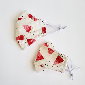 3D Origami Face Mask |Watermelon Fruit Mask | Summer mask|2 Layer Mask|Quality Poplin Cotton|Filter Pocket |No Fog Mask |FREE Filter Inserts