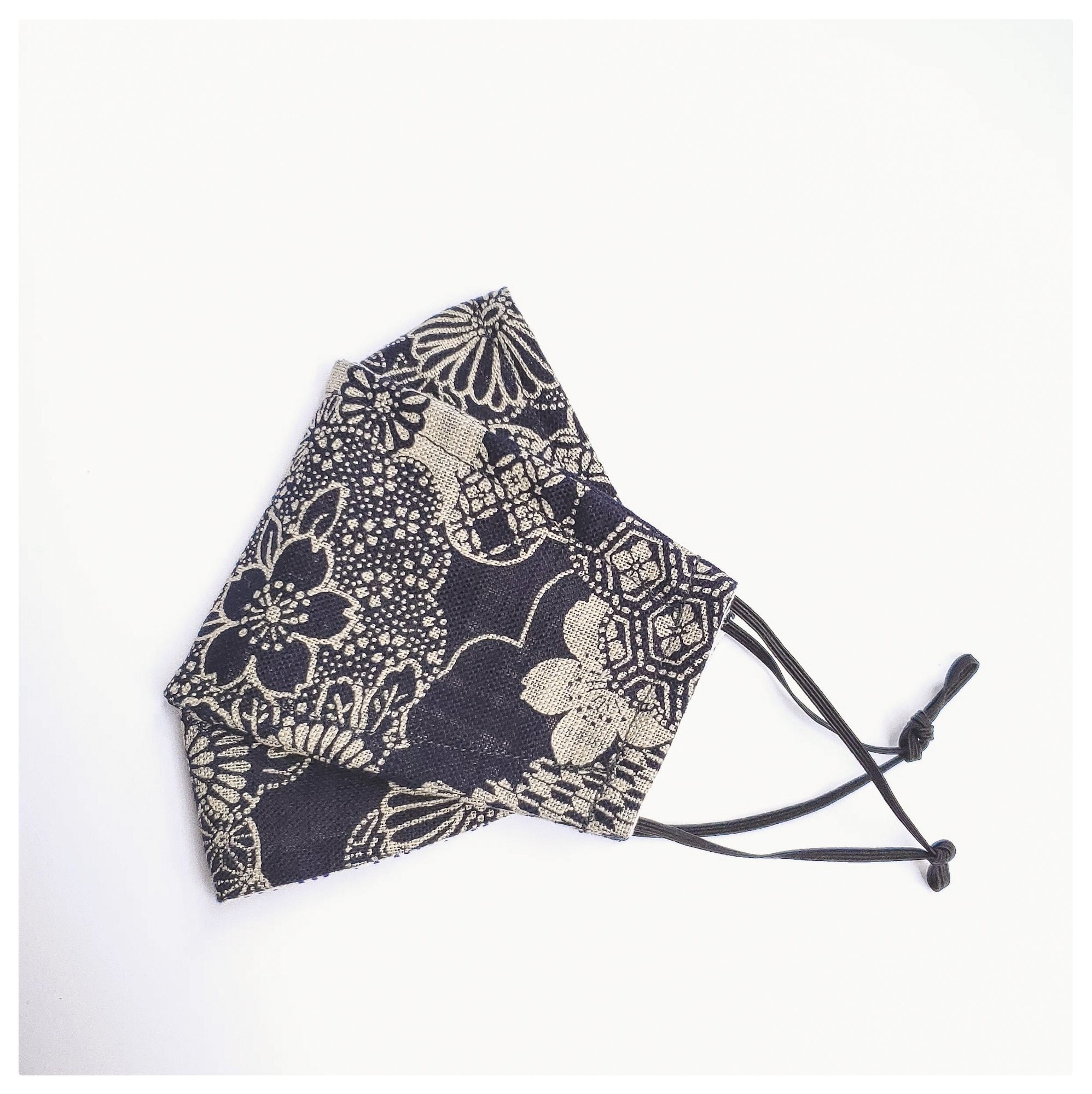 Origami Face Mask in Indigo Blossom|Anti Fog Mask w/ nose wire and fi…