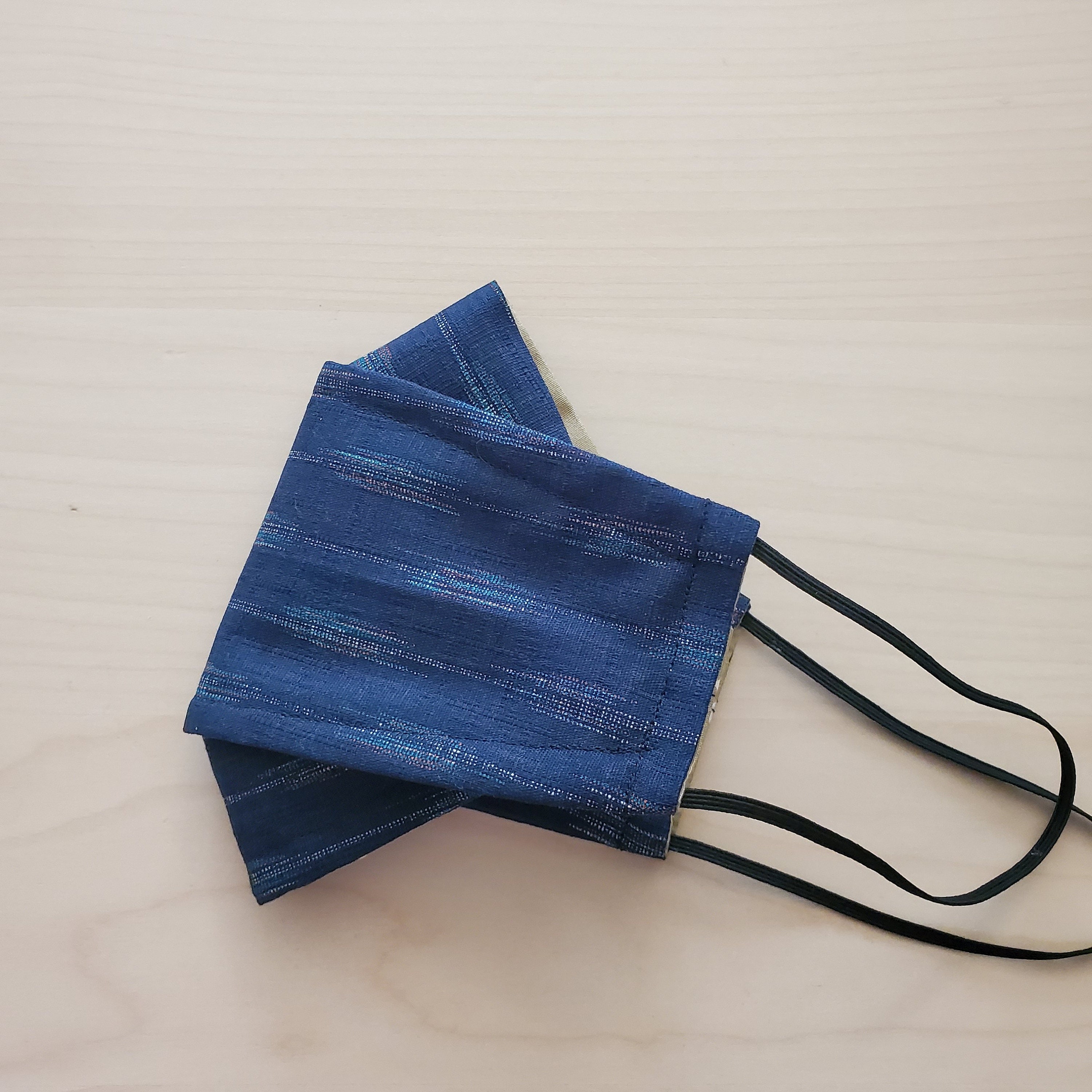 3D Origami Face Mask | Arrows Blue | Japanese Textiles | Quality Cotton | Filter Pocket | No Fog Mask | FREE Filter Inserts | 2 Layer