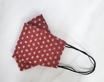3D Origami Face Mask  |Dobby Polka Dot Red | Japanese Textiles | Quality Cotton | Filter Pocket | No Fog Mask| FREE Filter Inserts | 2 Layer