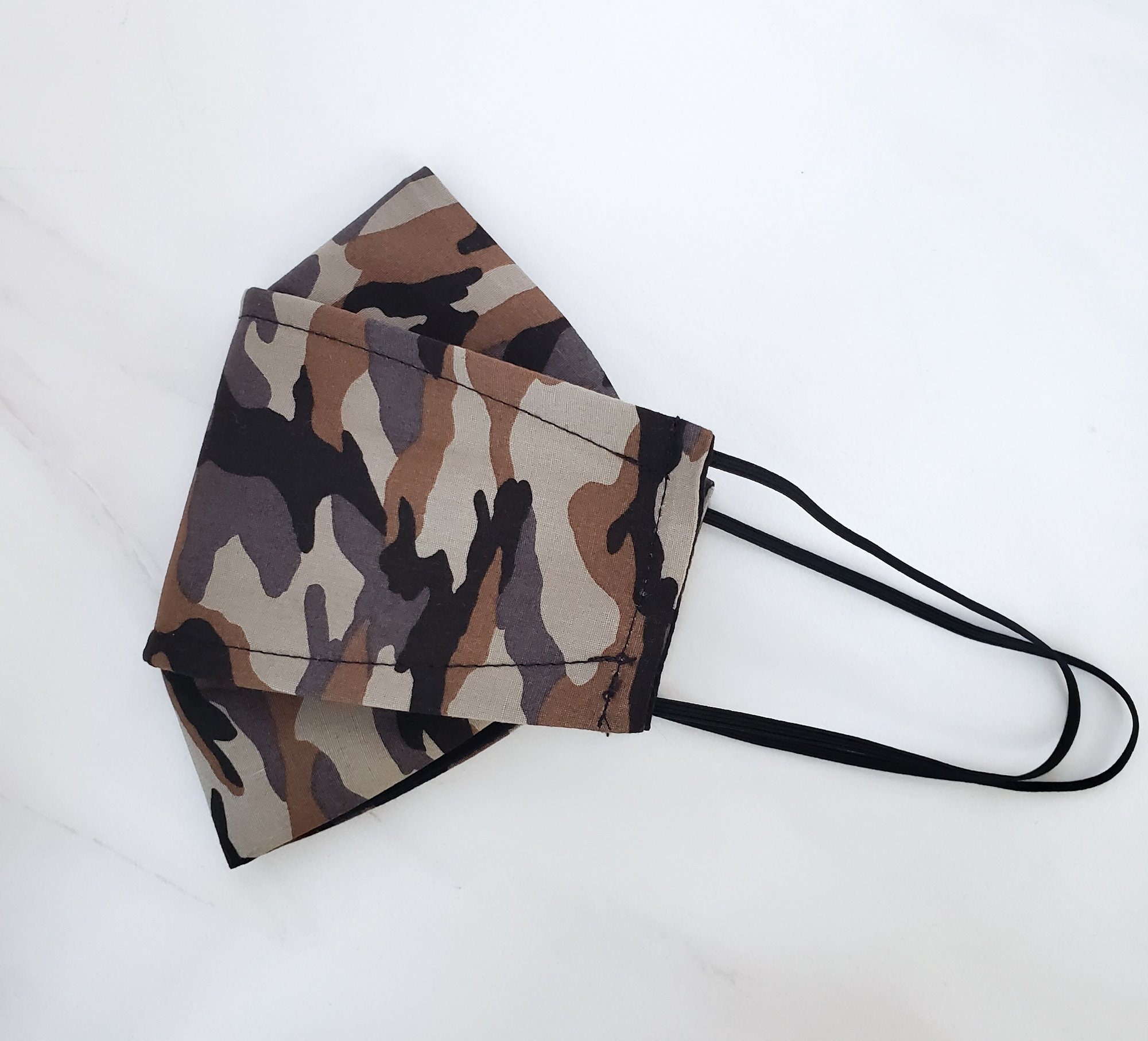 3D Origami Face Mask | Camouflage Mask| 2 Layer Mask| Quality Poplin Cotton| Filter Pocket | No Fog Mask | FREE Filter Inserts | Outdoor Men
