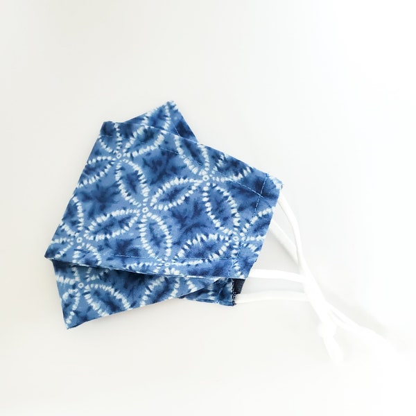 3D Origami Face Mask | Shibori Circles Tie Dye| Japanese Textiles | Quality Cotton| Filter Pocket| No Fog Mask | FREE Filter Inserts|2 Layer