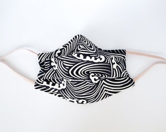 Kids Pleat Mask in Big Blue Waves