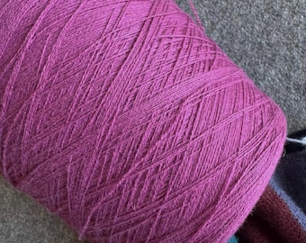 Cashmere yarn on cone, orchid pink yarn, lace weight yarn, machine knitting yarn, hand knit cashmere, per cone
