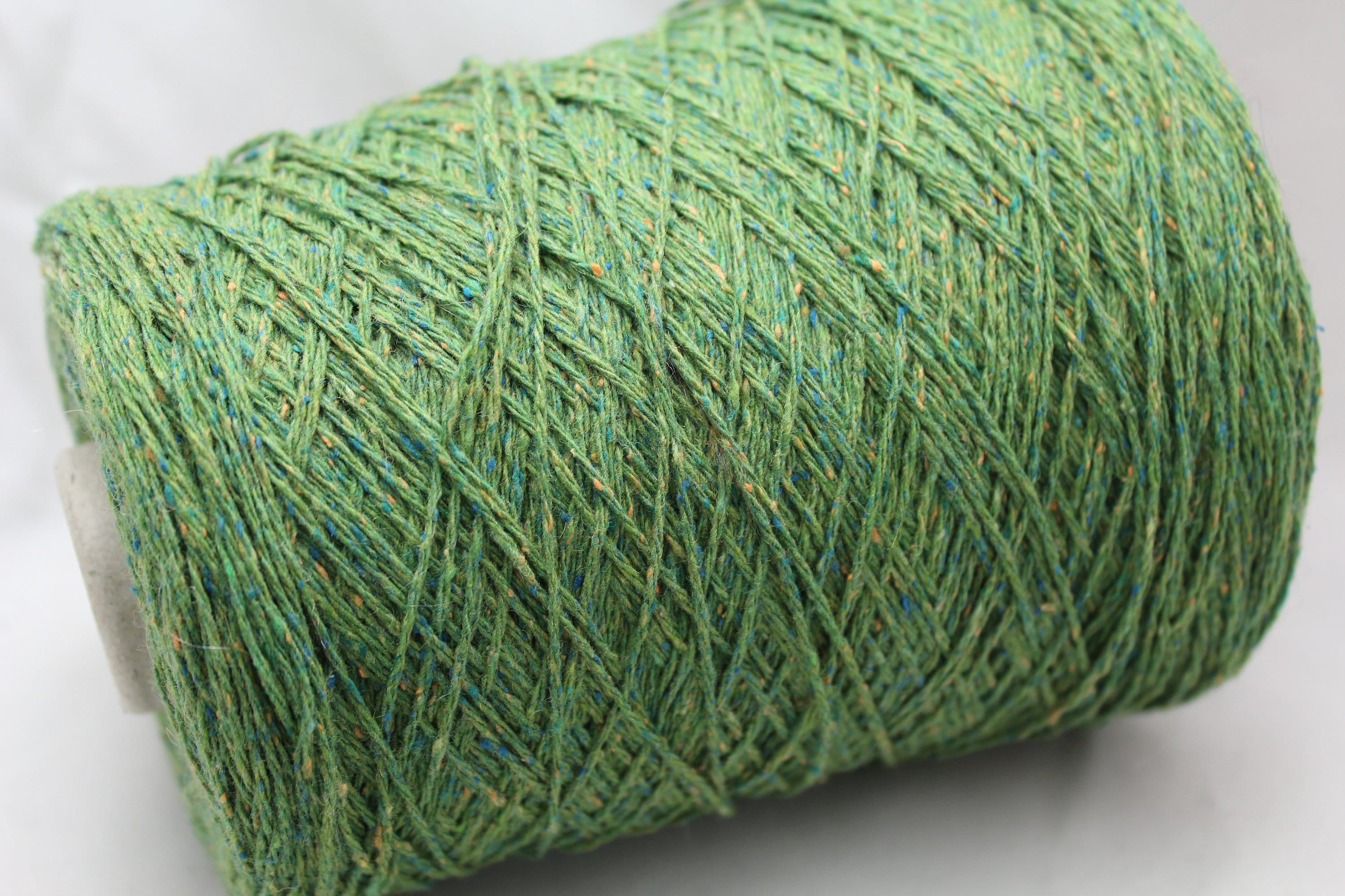 Merino silk tweed yarn on cone green tweed Donegal like Etsy