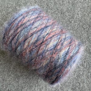 Brushed alpaca mohair fiber yarn on cone, alpaca Wool, Natural fluffy yarn, stripe alpaca yarn, per cone