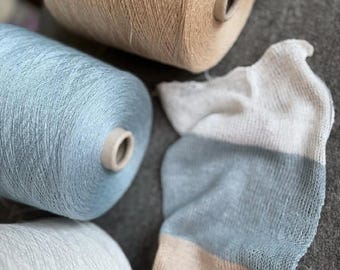 Hemp yarn, organic yarn on cone, summer knitting yarn, hand knitting yarn, GOTS Yarn, Italian Yarn, per cone