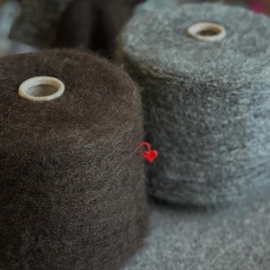 100 gram Brushed yak alpaca fiber yarn on cone, Yak Wool, Natural Mongolian Yak Yarn,  Undyed Natural Colour Yak Wool Yarn