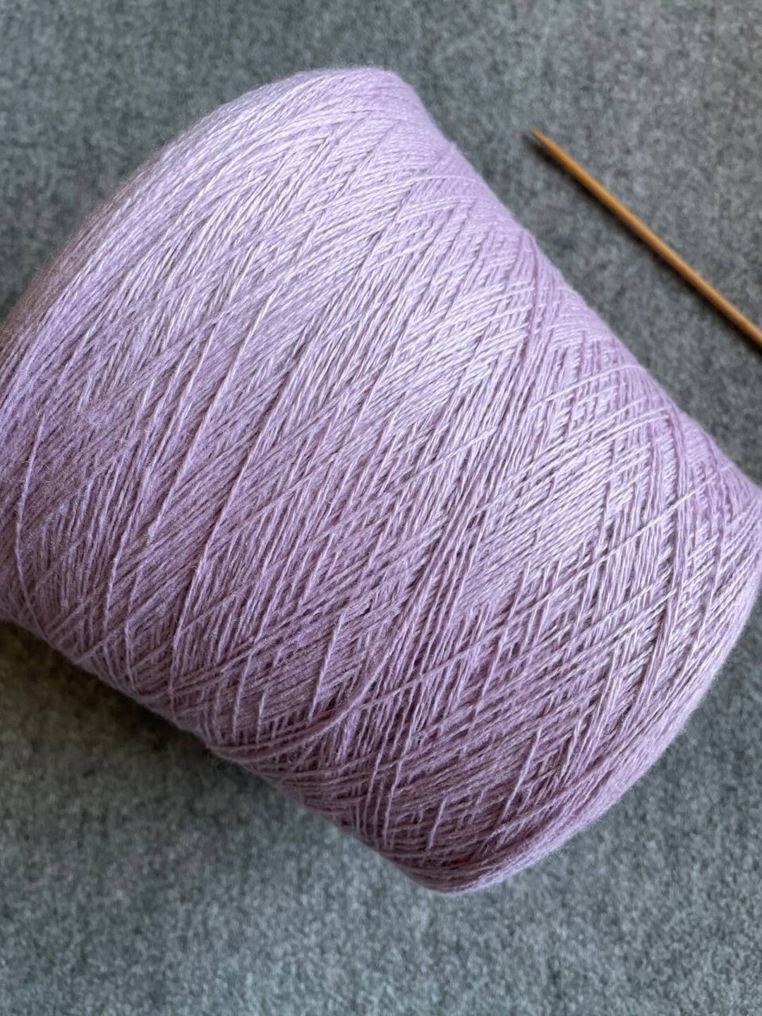 Baby Cashmere Yarn on Cone, Lilac Cashmere Yarn Loro Piana, Machine