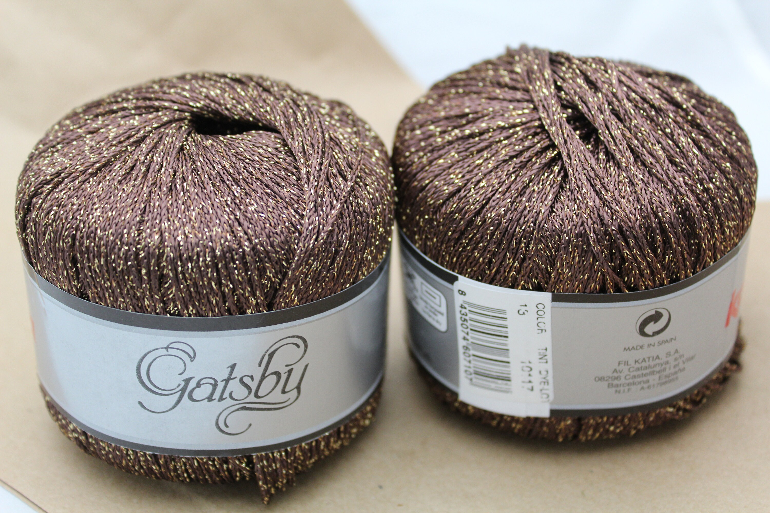Katia Gatsby lurex yarn browm gold lurex per 50 gram skein Etsy