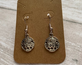 Sand Dollar Nautical Earrings