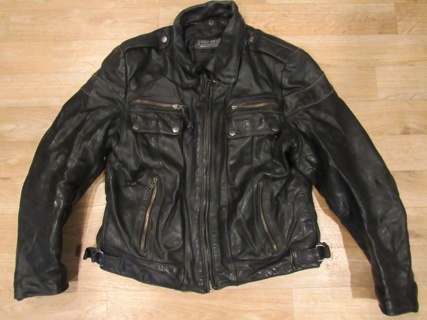 Vintage Harley Davidson Leather Jacket Motorcycle Coat | Etsy