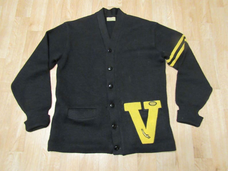 L Whiting Co. Vintage Lettermans varsity sweater jacket V 50/'s size 44 medium large H